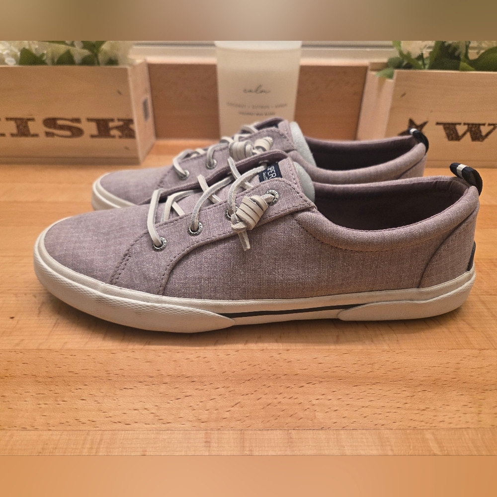Sperry Women's Pier Wave LTT Sneakers Lilac Purple Canvas Size 10 - Picture 3 of 10